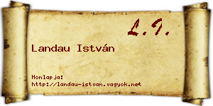 Landau István névjegykártya